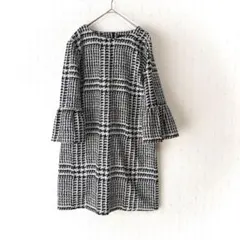 ZARA WOMANチュニック ワンピース 千鳥格子 黒白 ザラウーマン