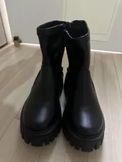 黒 厚底 サイドゴアブーツサイズ37