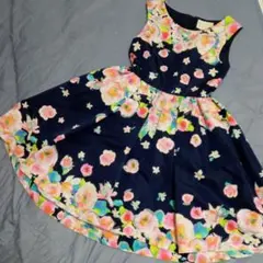 美品☆チェスティ chesty 花柄 ワンピース ネイビー 0サイズ