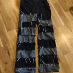 SHEIN M パッチワークデニムパンツ