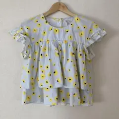 ZARA 半袖チュニック 花柄 黄色