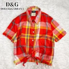 D&G DOLCE&GABBANA チェック Y2K フロントタイ シャツのサムネイル