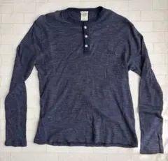 Abercrombie & Fitch ヘンリーネック ロンT ネイビーのサムネイル