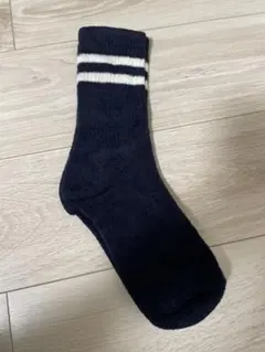 新品 ジェラートピケ モコモコソックス ルームソックス 紺 白ライン