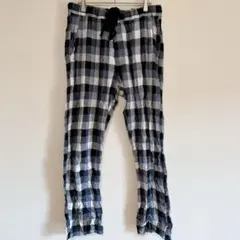 匿名◆H&M 【S】綿100% チェック柄 パジャマパンツ ルームウェア グレーのサムネイル