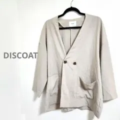 DISCOAT テックリネンノーカラーシャツジャケット ベージュ
