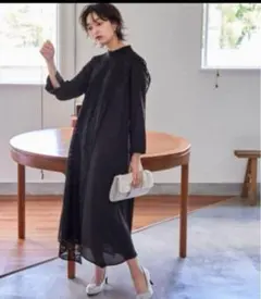 Callarus　スタンドカラーアシメデザインワンピースドレス　M