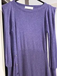 リリーブラウン　リブ編みニットワンピース