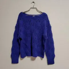 グリーンレーベルリラクシング　透かし編みニット