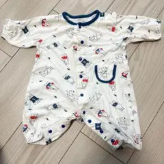 クマ柄 ロンパース 夏 50〜70㎝ 男の子 女の子