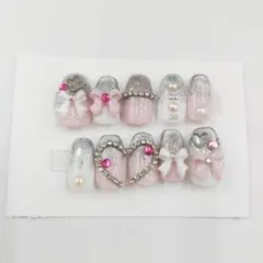 リボンデザイン ネイルチップ 10個セット