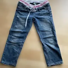 Angelcitz パンダ刺繍 ダメージデニムパンツ