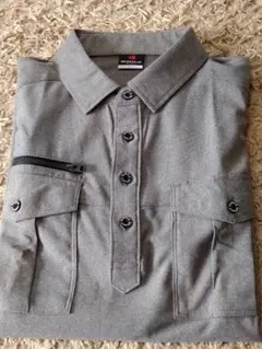 新品未使用　BURTLE　グレー 長袖ポロシャツ ポケット付き
