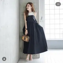 OBLI ラッフルキャミワンピース ブラック