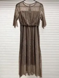 apart by lowrys ブラウンレースパーティードレス