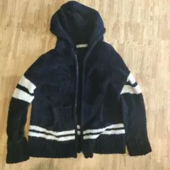 nano universe フード付きカーディガン M ネイビー