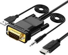 新品 VGA to HDMI 変換ケーブル 1.8M VCOM アダプタケーブル