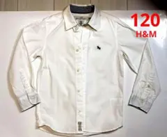 H&M　長袖シャツ ホワイト　CN 120 / EUR 116