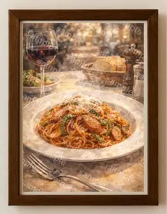 【水彩画アート】昼下がりのナポリタン 2L版写真用紙