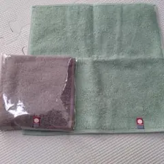 今治タオルハンカチ　グレー＆若草色　2枚組