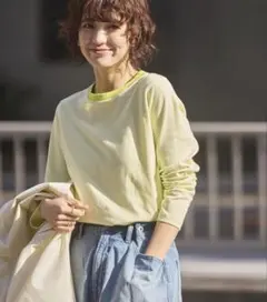 アメリカンホリック　クルーネックカットプルオーバー　イエロー　M ロンT