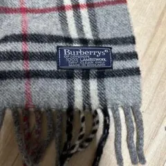 Burberrys 100%ラムウール マフラー グレー系チェックビンテージ