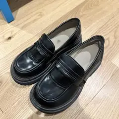 ブラックローファー厚底ソール チャカン靴