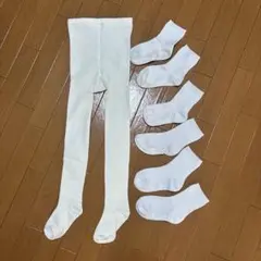 futafuta DAILY LINE ホワイト靴下とタイツセット
