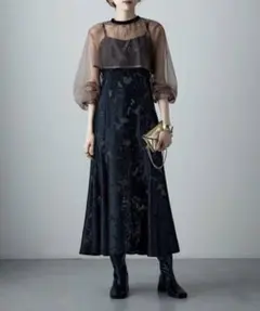 3wayシフォンボレロ&レースキャミドレス