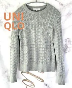 UNIQLOカシミヤ混 サマーニットセーター プルオーバー グレー Mサイズ相当