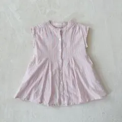 petit main ノースリーブワンピース Aライン 100 前開き ピンク