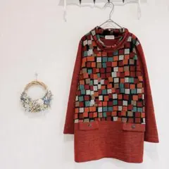 crear la moda チュニック ニット　長袖 M-L ミセス　　　⭐︎