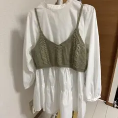 r・p・s ブラウス ニットキャミ セット グリーン M タグ付き