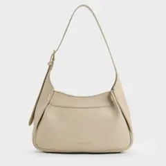 Charles&Keith クラリスプリーツショルダーバッグ ベージュ【完売品】