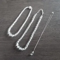 クリスタルビーズネックレス　３点セット