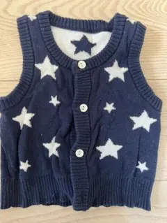 星柄ネイビー ベビーベスト 50-70cm