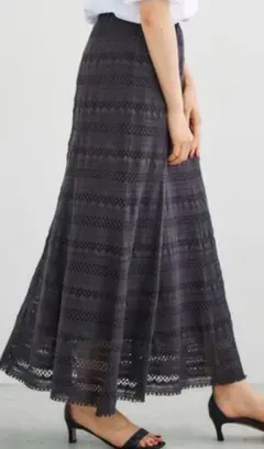 ルクールブラン　ボーダーレースマーメイドスカート