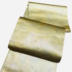 未着用 袋帯 横段 花亀甲 リーフ模様 金糸 着物 091a p - メルカリ
