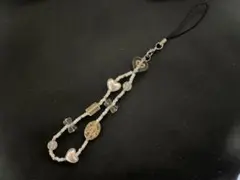 ハート型パールの携帯ストラップ