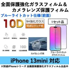 iPhone13miniブルーライトカット全面保護フィルム&カメラ用透明フィルム