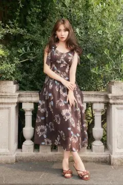 herlipto sunflower-Printed Midi Dress M