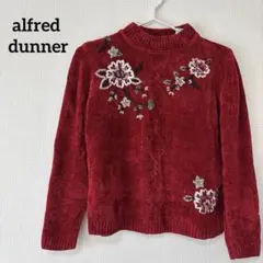 ニットセーター 赤 長袖 おしゃれ服 刺繍付き セーター 防寒おしゃれ