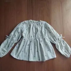 【2025秋冬新作】アプレレクール　袖リボンさくらんぼ刺繍チュニック　130cm