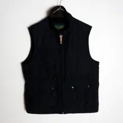 【ベスト】多ポケット 裏地フリース ハイネック M 黒 メンズ 古着