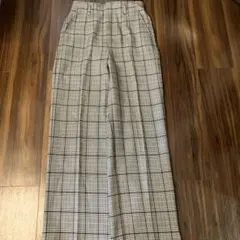 GU レディース ワイドパンツ チェック