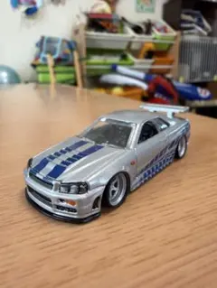 トミカ改造 日産 R34GTR ワイルドスピード ブライアン仕様ホット
