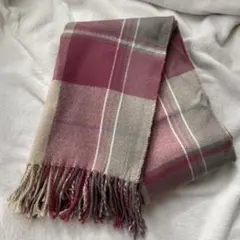 チェック柄 大判ストール マフラー ふんわり 暖かい レディース