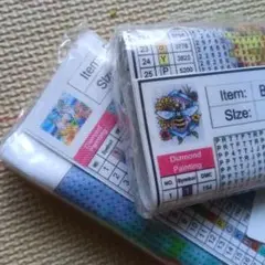 ダイヤモンドアートキット 30×40cm2個セット（夏の小人．蜂）