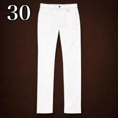ユニクロ【30】ストレッチスリムフィット テーパード カラージーンズ 白