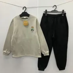 新品★冬物★メンズ★Mサイズ★裏起毛スエット上下セット 薄茶色 黒 7571